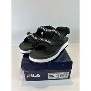 New Fila Women's Spot EVA Sandals Women's Size 10 Black Hook & Loop Strappy NIB